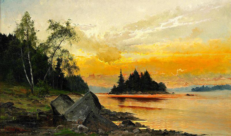 Mauritz Lindstrom Evening Colors on the Lake